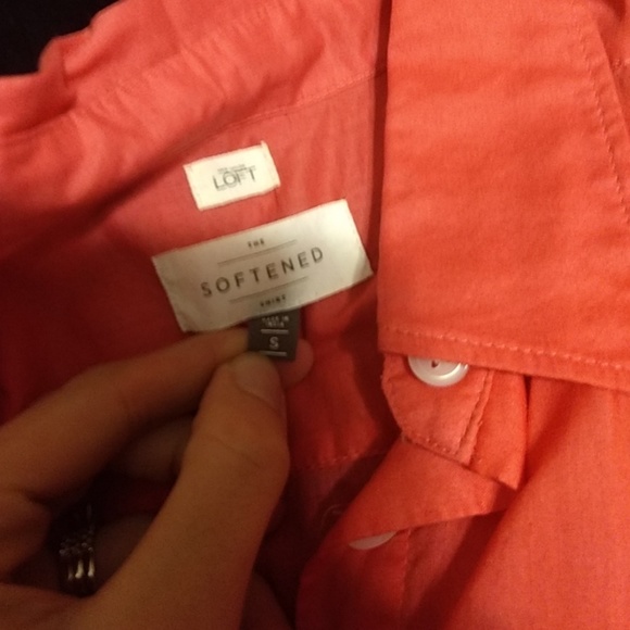 Loft Long Sleeve Button Down (Coral) - Picture 2 of 3